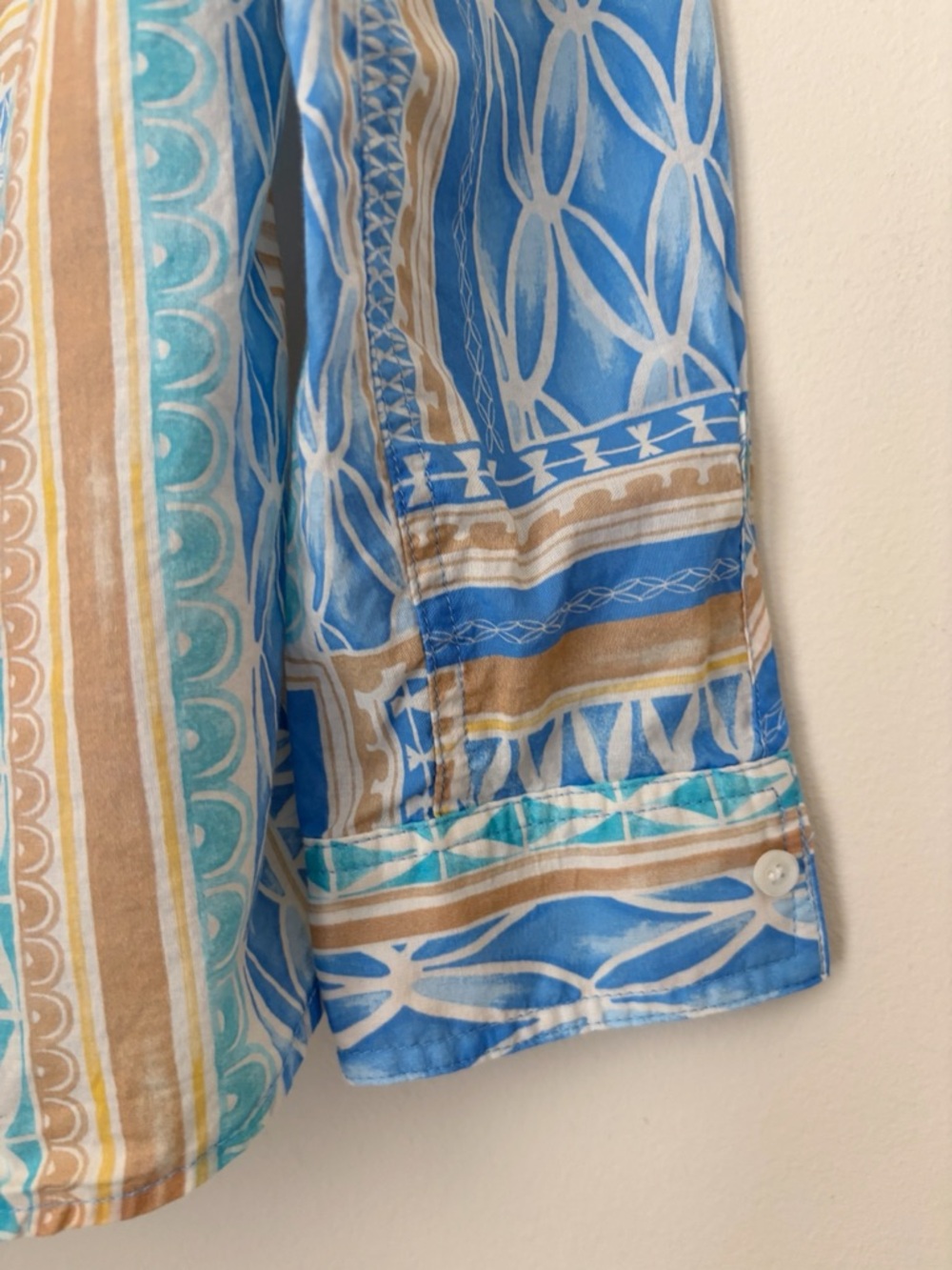 J. McLaughlin Geometric Tile Print Button Front L… - image 6